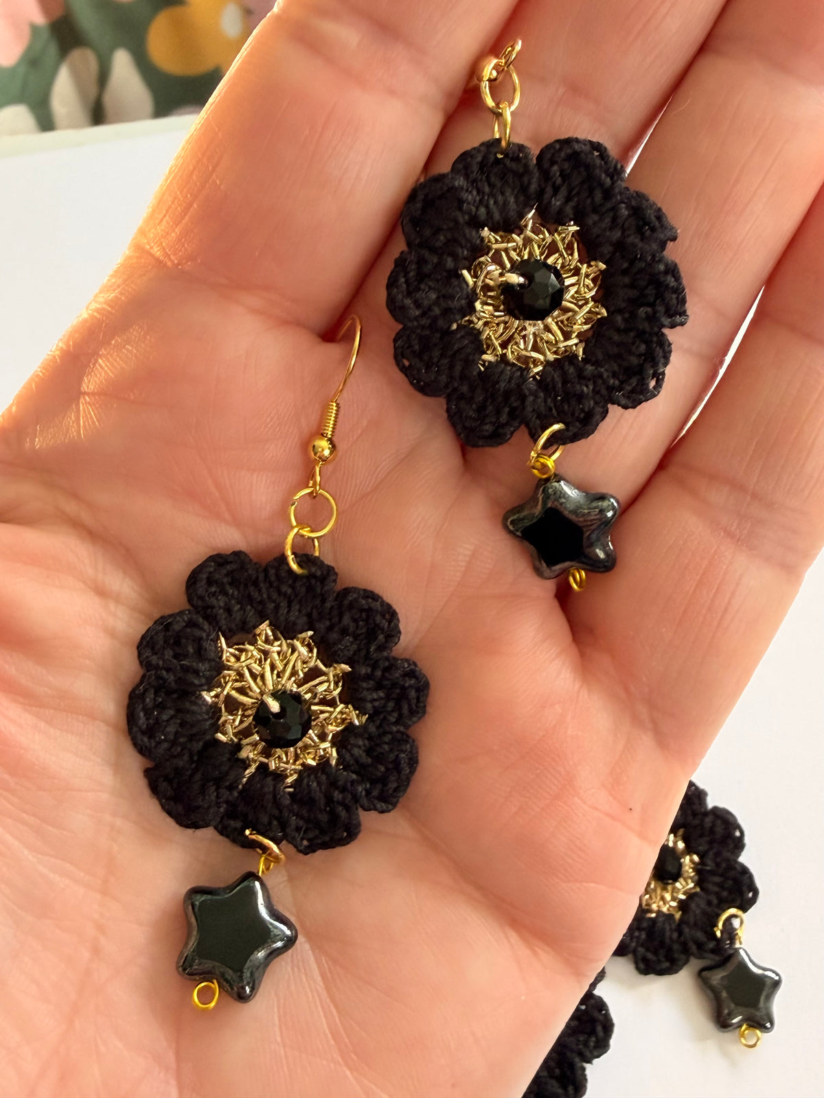 Handmade Micro Crochet Black Jewelry Set