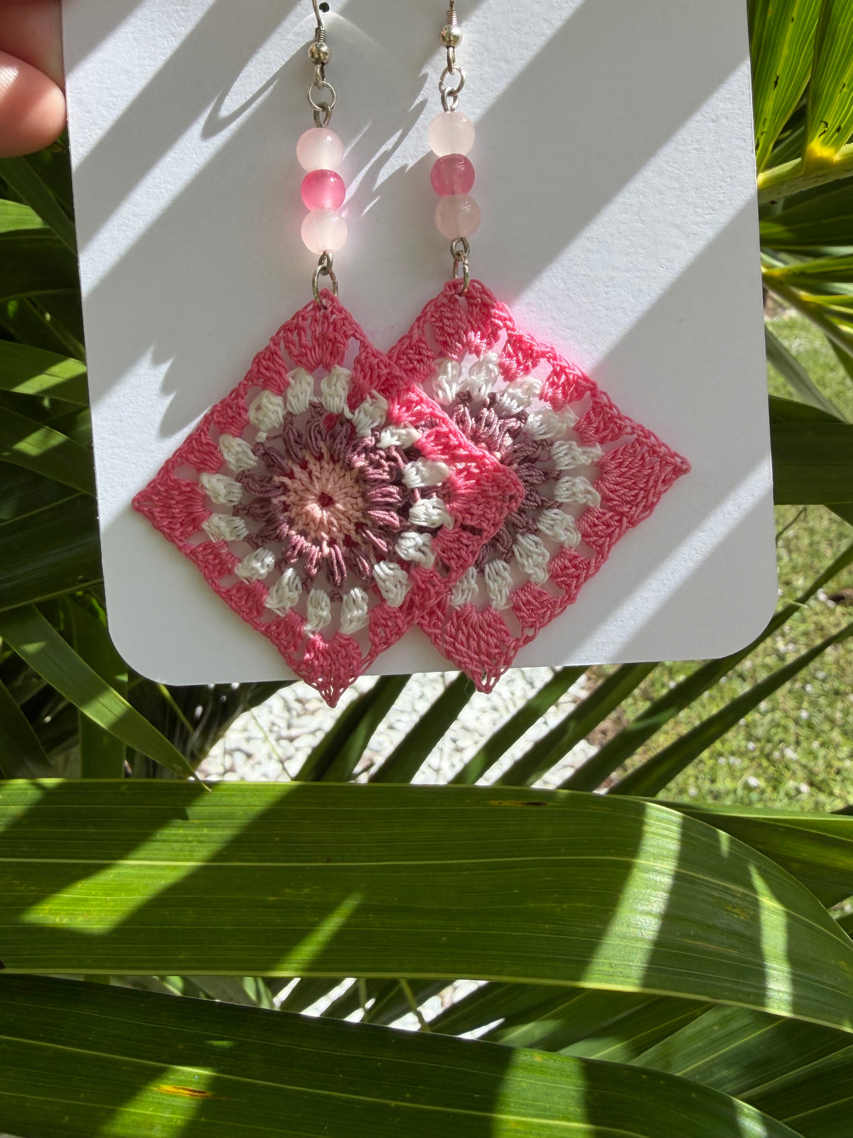 Pink Blossom Micro Crochet Earrings