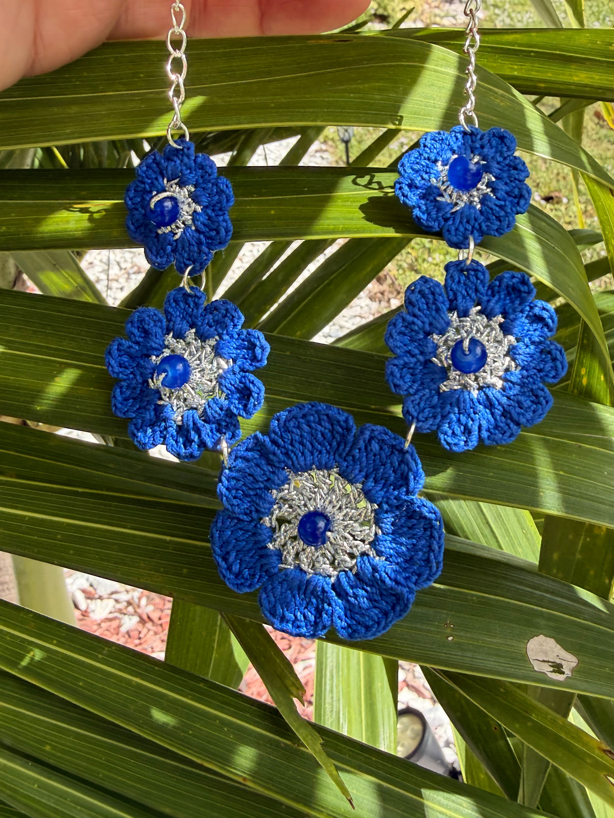Blue Blossom Micro Crochet Neclase