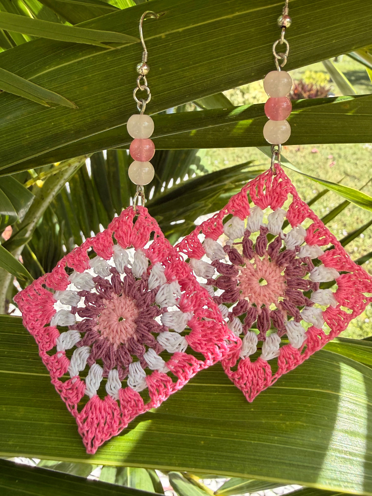 Pink Blossom Micro Crochet Earrings